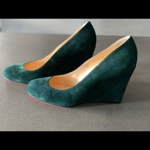 Green Louboutin Wedge